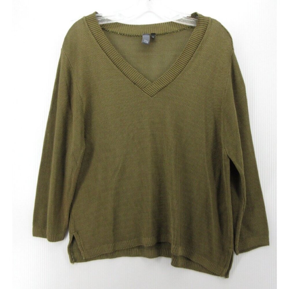 Itsu Sweater 0 Olive Pullover Slouchy Knit Relax Boxy Y2K USA Small